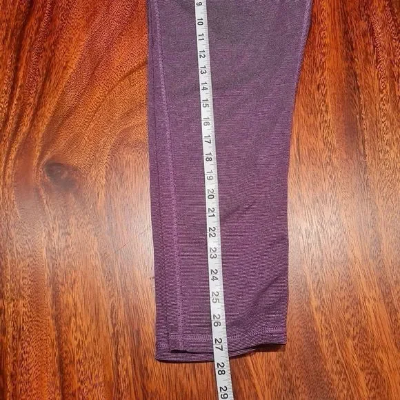 Marika Sport - Cropped Leggings - Sz M (8-10) - Purple / Gray Stripes - EUC - Picture 8 of 11